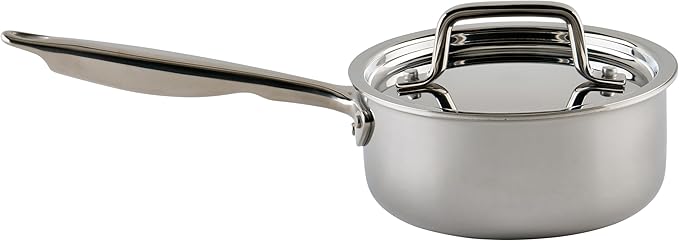 WINCO Tri-Ply Sauce Pan, 1-1-2-quart, Silver