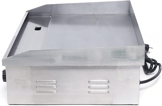 Commercial Electric Griddle 110V 3000W Electric Flat Top Griddle Non-Stick Teppanyaki Grill, 21'' x 12'' Cooking Plate, Stainless Steel Restaurant Electric Countertop Griddle Tabletop Grill