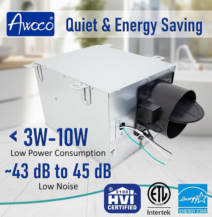Awoco 6” Vent Make-Up Air (MUA) System 3 Speeds 100 CFM Fresh Air with MERV13 Filter, Energy Saving HVI Certified for Kitchen and House Ventilation