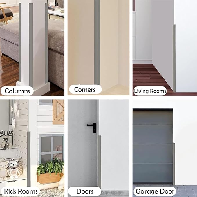 Colorful Rubber Wall Corner Guard Edge Protector,Anti-Collision Strip, Self-Adhesive Wall Guards, Safety Edge & Corner Guards, Length 3.28 ft,Black