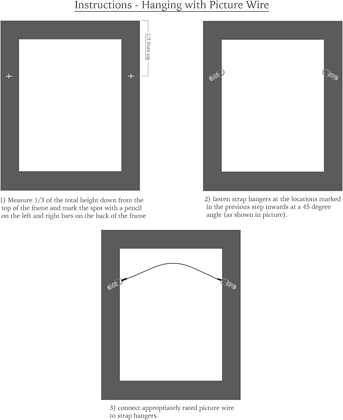 D-Ring Picture Hangers with Screws – 50 Pack Two Hole Wide Strap Hangers for Picture Frames, Photos, Mirrors, Wall Decor, and Paintings – 40 lb Capacity