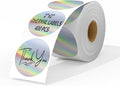 MFLABEL 2" Round Holographic Thermal Labels - 400pcs Silver Waterproof Sticker Roll for Small Business Logo, Compatible with MUNBYN/Rollo/Phomemo (Not for Dymo/Brother)
