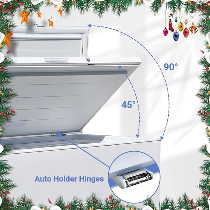 SMETA Chest Freezer 12.5 Cu. Ft, Deep Freezer Chest with 4 Wheels, Adjustable Thermostat, Removable Basket, Energy Efficient, Low Noise, Fast Freezing Ideal for Garage, Kitchen, Office, Basement