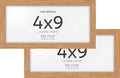 Homeforia 4x9 Business License Frame Wood, High End Natural Oak 4 x 9 Certificate Frame, 9x4 Light Wooden Document Frames for Wall or Tabletop, 4 by 9 Picture Frame, Tempered Glass, Wall Kit, Set of 2