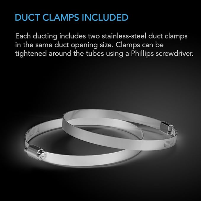 AC Infinity Flexible 8-Inch Aluminum Ducting, Heavy-Duty Four-Layer Protection, 25-Feet Long for Heating Cooling Ventilation and Exhaust