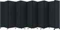 Versare Room Divider 360 Portable Wall Partition | Folding Panels | Large Freestanding Divider | Locking Wheels | Temporary Room Separator | 25' x 7'6'', Blue Spruce