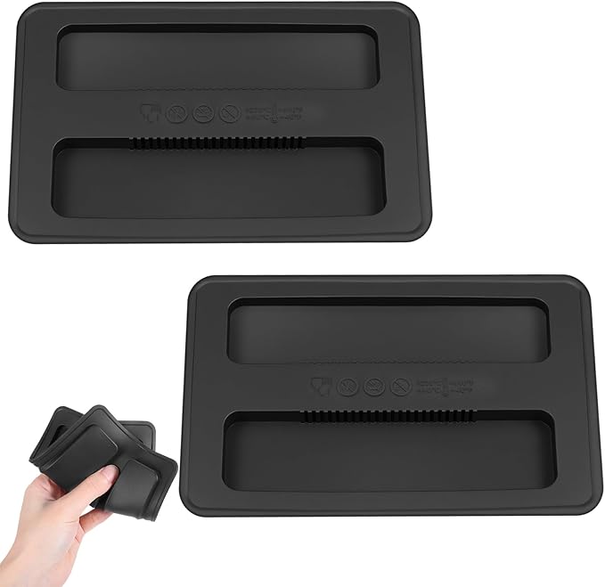 2 Pack Silicone Toaster Cover 2 Slice, Black Reusable Toaster Cover Bread Maker Machine Dust Covers Protector Lid Sandwich Machine Part Accessories