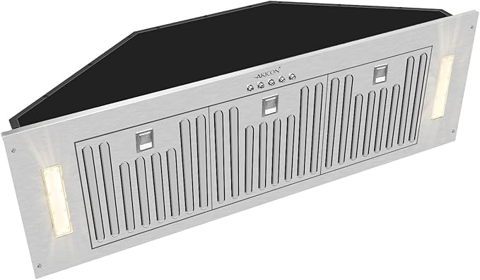 Range Hood Insert/Built-in 36 inch,Ultra Quiet Powerful Vent Hood with LED Lights, 3 Speeds 600 CFM, Stainless Steel - Akicon