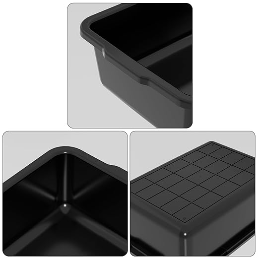 35 L Plastic Large Commercial Bus Tubs, Food Service Tubs, Black, 4 Pack