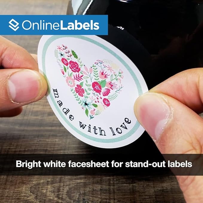 2.5" Round White Matte Labels - Permanent - for Candle/Jar Lids, Product & Favor Labels - 12,000 Circle Stickers (1,000 Sheets) - OL350WX - Compatible with Inkjet & Laser Printers - OnlineLabels