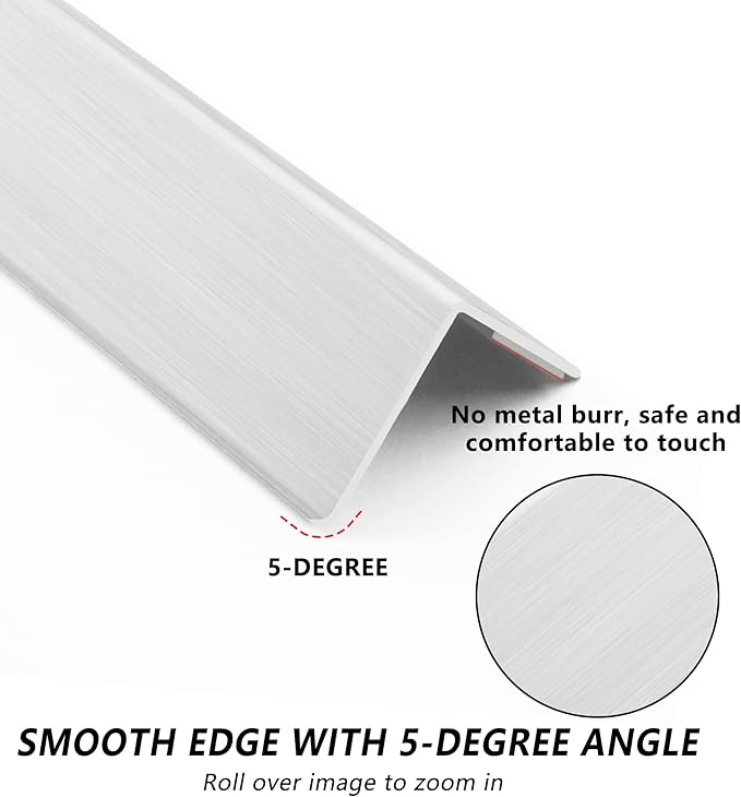 6pcs 57"L*0.98"W Aluminum Self-Adhesive Wall Corner Protectors, Wall Furniture Bumper, Safety Baby Proofing Corner Cushion Table Edge, Wide Coverage and Easy to Install - Silver