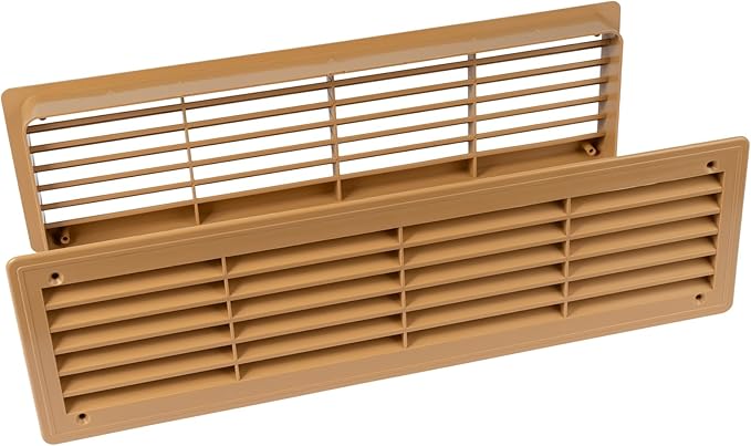 Repa Market 18" x 5" Inch (Outer Size) Oak Tree Plastic Louvered Door Vents for Interior Doors – 2 Sided Two Way Door Air Return and Intake Cover – Door Air Vent Grille Rectangular Door Vent