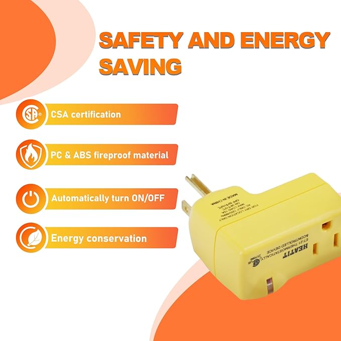 HEATIT ET-21 3-Piece Set Freeze Thermostatically Controlled Outlet On at 38F /Off at 50F