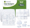 Rubber Cabinet Door Bumpers - 192 PCS Combo Pack Cabinet Bumpers Clear Rubber Bumpers for Cabinet Doors Rubber Stoppers Value Pack