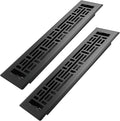 2x12 Inches 2 Pack Heavy Duty Walkable Floor Register Easy Adjust Air Supply Lever Floor Vents - Seattle Design - Vent Cover for Home Floor - Matte Black