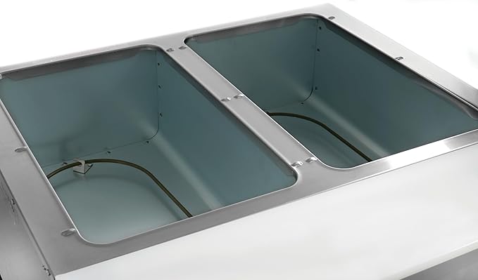 Kratos Commercial Mobile Electric Steam Table/Hot Food Table, 2 Wells, Stainless Steel, NSF 120V (28W-196)