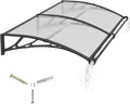 Awning for Door Entrance with Drainage Sink,40x80 Inch Awnings for Doors,Window Canopy Exterior with Plastic Steel Bracket,Polycarbonate Cover,UV,Rain,Snow Protection for House,Porch,Patio,Deck