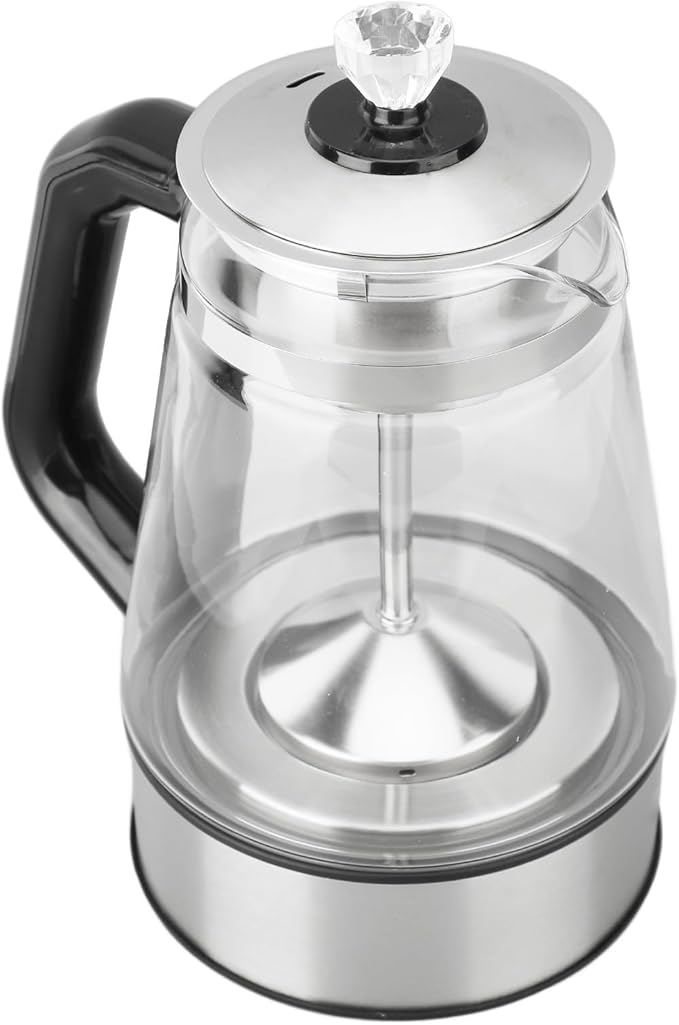 Electric Kettle, 1.2L Transparent Glass Electric Heat Preservation Electric Tea Kettle Tea Kettle Electric with Steam Spraying for Home Office
