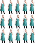 Total 15 PCS Blue Plain Color Bib Aprons Bulk for Women Men Adult with 2 Front Pockets (Baby Blue,15pcs)