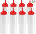 Norcalway Condiment Squeeze Bottles for Liquids - 8 OZ 8 Pack Squeeze Bottle | BPA Free Plastic Condiment Bottles for Syrup, Ketchup, Sauces, Dressing, Oil, Honey | Squirt Bottles for Liquids