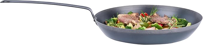 Restaurantware-Met Lux 16 Inch Fry Pans, 6 Lightweight Frying Pans - Induction-Ready, Triple-Riveted, Black Carbon Steel Cooking Skillets, Durable, For Searing, Sauteing, And Browning Food