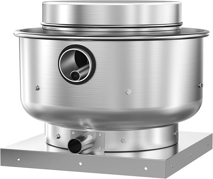 Roof Ventilator Restaurant Hood Grease Rated Exhaust Fan Food Truck Direct Drive Centrifugal Upblast Exhaust Fan 1/6HP 800 CFM 110 Volt Single Phase Motor