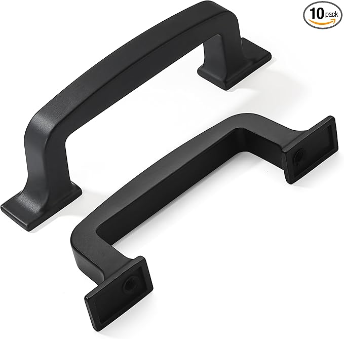khtumeware 10 Pack 3 Inch Black Cabinet Pulls and Drawer Handles - Matte Black, Stylish Hardware for Cabinets and Cupboards