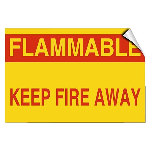 Fastasticdeals Flammable Keep Fire Away Style B Hazard Flammable Label Decal Sticker 7 Inches X 5 Inches