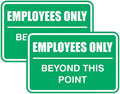 All Quality Classic Framed Employees Only Beyond This Point Wall or Door Sign | Easy to Install Business Signage - Large (Green) 2 Pack