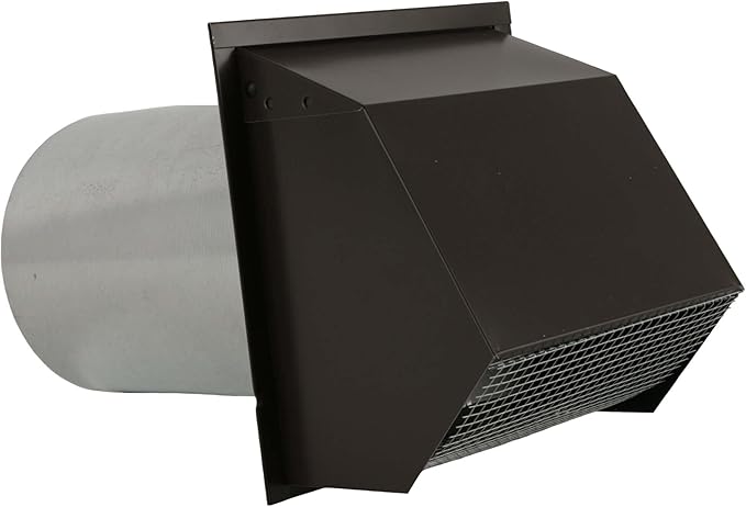 RDP Hooded Wall Vent with Screen and Damper (6 Inch, Brown)
