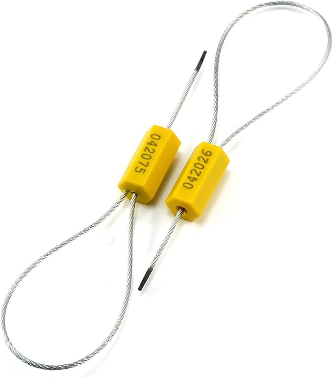 Leadseals(R) 100 Steel Cable Seals - Metal Security Seals for Truck & Trailer - Yellow, 100pcs