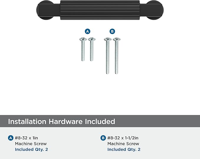 Amerock Ballard 3 inch (76mm) Center-to-Center Matte Black Cabinet Pull, BP37642MB