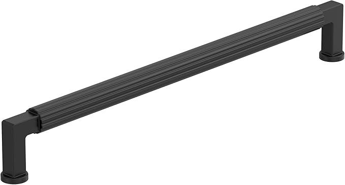 Amerock Ballard 10-1/16 inch (256mm) Center-to-Center Matte Black Cabinet Pull, BP37648MB