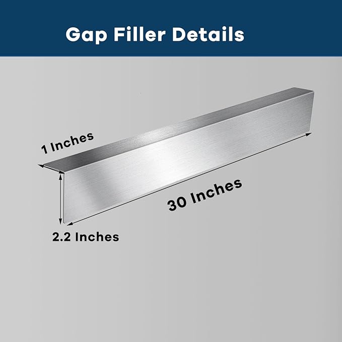 30" Slide-in Range Rear Filler Kit,Range Gap Filler, Stainless Steel Back Gap Cover for Stove, Stove Trim Kit Between Stove and Backsplash.