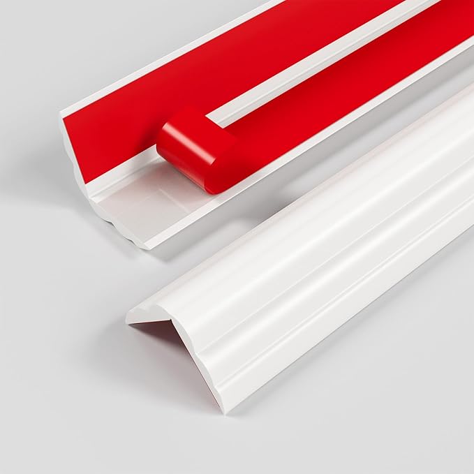 Wall Corner Protector & Edge Guard，Peel and Stick Wall Trim Moulding Inside & Outside Corner Molding Trim Caulk Strip, Self Adhesive Trim for Wall Edge,Ceiling,Countertop, 2.36” W x20’ L，White
