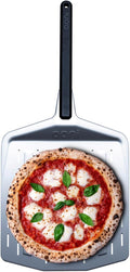 ooni 12” Perforated Pizza Peel – Aluminum Metal Pizza Peel 12 Inch, Pizza Spatula Paddle, Lightweight Pizza Turning Peel with Long Handle, Pizza Oven Accessories, Pizza Tools, Rectangle Pizza Turner
