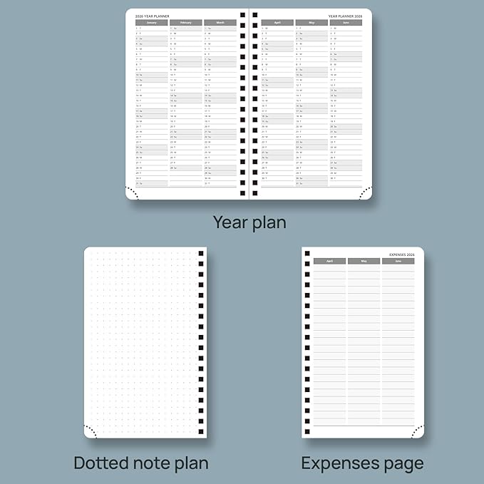 POPRUN Pocket 2026 Planner (Small Size- 4'' x 6.25'') Weekly and Monthly for Purse - Calendar 2026 (Jan. 2026 - Dec.2026) with Soft Cover, Plastic Ruler - Burgundy Red
