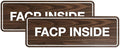 Signs ByLITA Standard FACP Inside Sign | Fire Safety Signage (Walnut) - Small 2 Pack