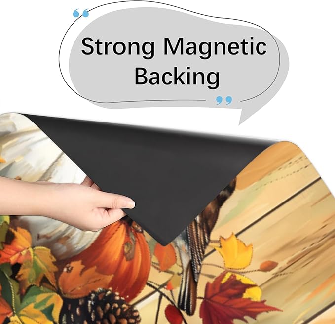 Autumn Birdie Pumpkin Dishwasher Magnet Cover, Reusable Refrigerator Panel Stickers Microwave Front Door Covers Magnets for Kitchen Home Appliances Holiday Party Decorations 23 X 26 in