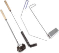 4 PCS Fryer Cleaning Tools with Deep Fryer Stainless Steel L-Shaped Brush, Deep Fryer Crumb Scoop, Deep Fryer Cleanout Rod, Long Handle Deep Basket Brush for Restaurants, Air Fryers, Deep Fat Fryers