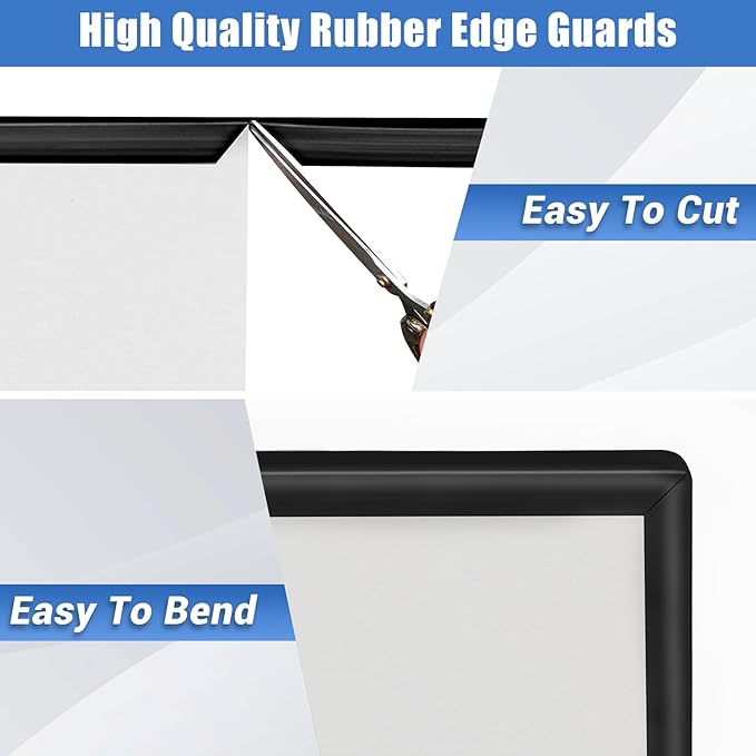 Rubber Edge Trim, Self-Adhesive U Channel Edge Protector for Plywood, Cabinet, 7/8" Wood Edge Banding, Flexible Furniture Repair, EPDM Material, Fit 7/8"(22mm), Length 10Ft, Black