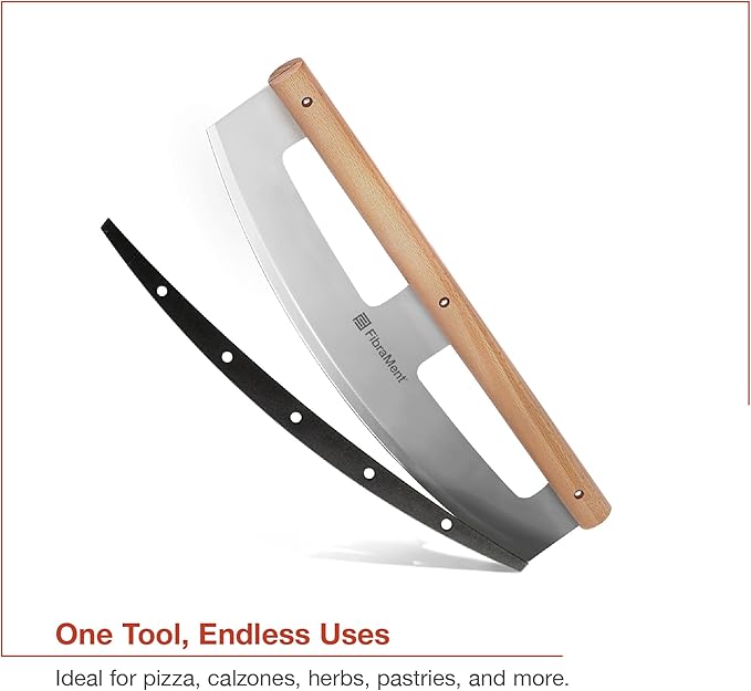 FibraMent-D Premium 5-Piece Ultimate Pizza Set Perfect for Home Ovens - 20" x 15" x 3/4" Rectangle Pizza Stone, Peel & Rocker Pizza Cutter, Thermometer Pizza Stone Ranked 'BEST OVERALL PIZZA STONE'