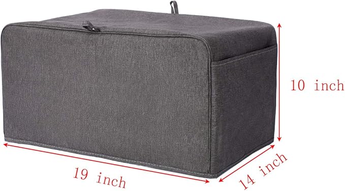 Toaster Oven Dust Cover with Accessory Pockets Compatible with Hamilton Beach 6 Slice of Toaster Oven ( GRAY)