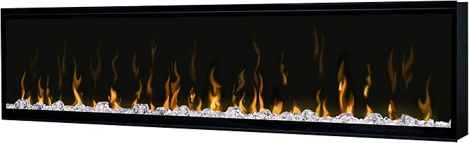 Dimplex IgniteXL 60" Built-in Linear Electric Fireplace with 8 Color Themes and Acrylic Ember Bed (Model: XLF60), 8530/5118 BTU, 240/120 Volt, 2500/1500 Watt, Black