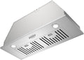 Hermitlux 30 inch Built-in/Insert Range Hood, 600 CFM 3 Speed Vent Hood, Ducted/Ductless Convertible, Stainless Steel Range Hoods with Bright LED Light, Baffle Filters and Charcoal Filters