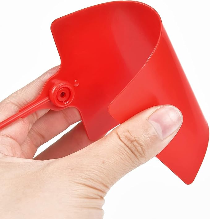 200 Pcs Durable Plastic Shipping Tags with Marker Pen Security Seals Sticker Labels,Waterproof Blank Luggage Tag for Packages, Logistics, Inventory, Travel(Red,200pcs)