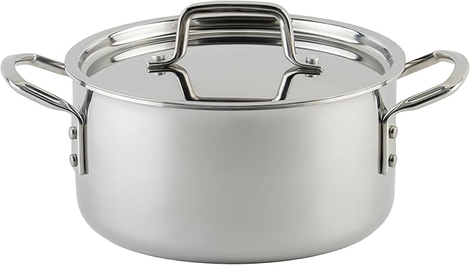 WINCO Tri-Ply Stock Pot, Silver