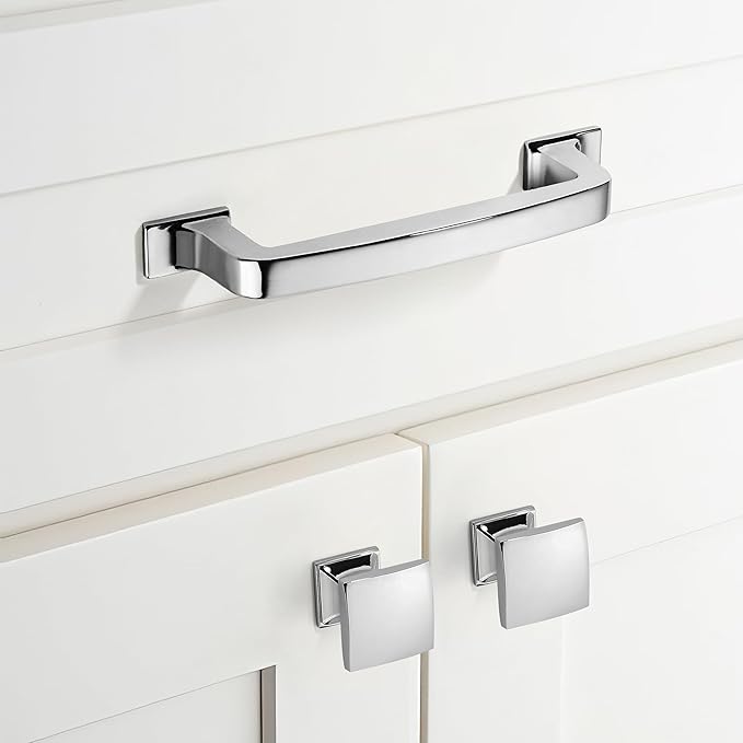 Khtumeware 6 Pack Polished Chrome Cabinet Pulls and Handles - 6-1/4 Inch Drawer Handles for Kitchen Cupboards