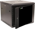NavePoint 9U Server Cabinet Wall Mount Rack Enclosure Includes 2 Fans, Locking Glass Door, Removable Side Panels – 9U Network Cabinet 23.6” Deep, 19 Inch Server Rack for IT and A/V Equipment