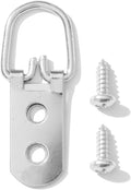 D-Ring Picture Hangers with Screws – 100 Pack Two Hole Wide Strap Hangers for Picture Frames, Photos, Mirrors, Wall Decor, and Paintings – 40 lb Capacity (100 Pack)